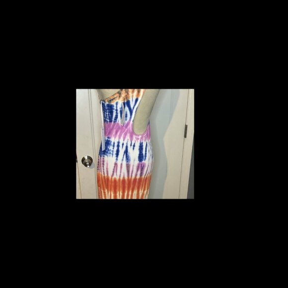Youthful Fabulous & Broke Tie-Dye Midi Dress - One Shoulder Iggy, Medium, New - Picture 5 of 6